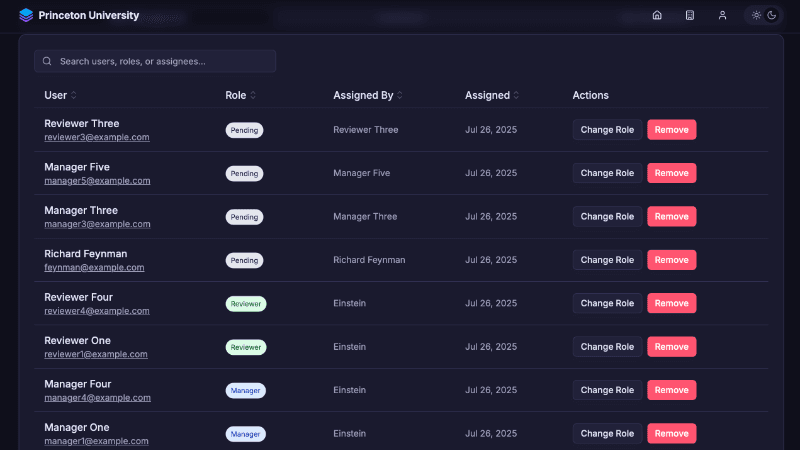 Role Management Screenshot